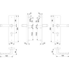 Schutzgarnitur London 113/2221/2210 Alu.F1 92mm 67-77mm HOPPE