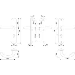 Schutzgarnitur Mar.1138/3331/3410 Alu.F1 72mm 36-46mm HOPPE