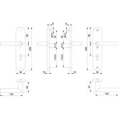 Schutzgarnitur Stock.1140/3331/3410 Alu.F1 92mm 66-76mm HOPPE