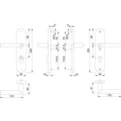 Schutzgarnitur Stock.1140/3332ZA/3410 Alu.F1 72mm 36-46mm HOPPE