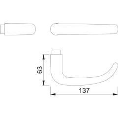 Türdrückerlochteil 1301 Alu.F1/naturf.4-KT.8mm DIN L/R HOPPE