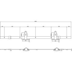 Schiebesyst.450100 100kg 2000mm schwarz HLT 38-40mm Kompletts.