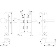 Schutzgarnitur Utrecht E86G/3331A/3440/1444Z VA F69 72mm 42-47mm HOPPE