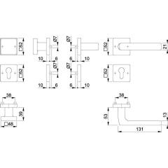 Rosettengrt.Dallas E43L/52KV/52KVS/1643Z VA F69 eck.PZ DIN L/R fl.D/K HOPPE