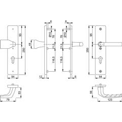 Schutzgarnitur Birm.78G/2221A/2440/1117 Alu.F2 92mm 67-72mm HOPPE
