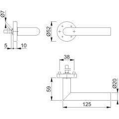 Rosettenhalbgarnitur Ams.E1400Z/42H VA F69 4-KT.10mm HOPPE