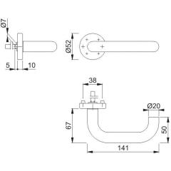 Rosettenhalbgarnitur Paris E138Z/42H VA F69 4-KT.10mm HOPPE