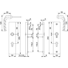 Schutzgarnitur Birm.1117/2221A/2440 Alu.F1 72mm 37-42mm HOPPE