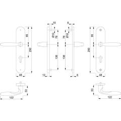 Schutzgarnitur Pisa M151/361A/360 MS F77-R 92mm 67-72mm HOPPE