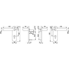 FS-Garnitur Paris FS-K138F/353K Ku.F9005 D/D TS 40-65mm PZ rd DIN L/R HOPPE