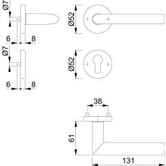 Rosettengrt.Stock.E1140Z/42KV/42KVS VA F69 rd.PZ DIN L/R D/D HOPPE