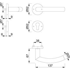 Rosettengrt.Narvik E1430ZP/17KV/17KVS VA F69 rd.PZ DIN L/R D/D HOPPE