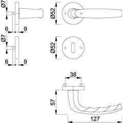 Rosettengrt.Atlanta 1530/42KV/42KVS Alu.F1 rd.OB DIN L/R D/D HOPPE