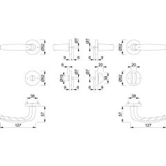 Rosettengrt.Atlanta 1530/42KV/42KVS Alu.F1 rd.SK/OL DIN L/R D/D HOPPE