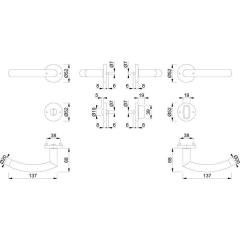 Rosettengrt.Tro.E1430Z/42KV/42KVS VA F69 rd.SK/OL DIN L/R D/D HOPPE