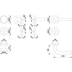 Rosettengrt.Den.E58/42KV/42KVS/1310Z VA F69 rd.PZ DIN L/R fl.D/K HOPPE