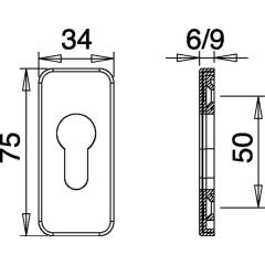 Schlüsselrosette 0812/6003 Alu.F1 Schildst.6mm PZ ktg.EDI