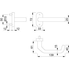 Feuerschutz-Rosettengarnitur VA DURAPLUS