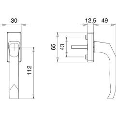 Fenstergriff 1003/1035 Alu.35mm F1/naturf.Stand.EDI