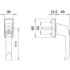 Fenstergriff 1003/2035 Alu.35mm F1/naturf.abschl.EDI