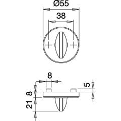 Schlüsselrosetten-Paar 057 VA F00 Schildst.8mm WC rd.EDI