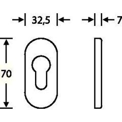 Schlüsselrosette 17 1757 VA 6204 PZ ov.FSB | 2 Stück