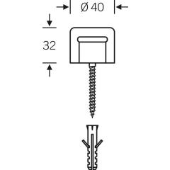 Wandtürpuffer 38 3880 Gum.schwarz L.32mm FSB