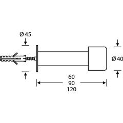 Wandtürpuffer 38 3880 VA ma L.120mm FSB