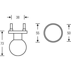 Türknopf 23 0802 03400 Alu.0105 Aufnahme M12 ger.FSB