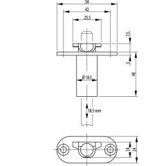 Schaltschloss 1895 20/65mm DIN L/R STA verz.Stulpl.54mm BKS