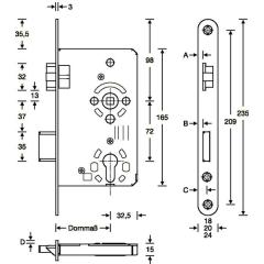 ZT-Einsteckschl.PZW 20/ 55/72/8mm DIN L VA rd Kl 3 Zinkdruckg.SSF