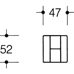 Scharnier DIN re.H.52mm B.47mm PA m.Metalleinleger tiefschwarz,ma HEWI