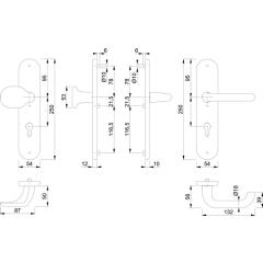 Schutzgarnitur Paris 86G/3331/3310/138L Alu.F1 72mm 37-47mm HOPPE