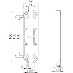Untersatz zu Türtreibr.Vario f.aufliegende Stangen silber elox.DENI