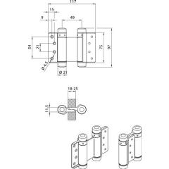 Pendeltürband STA vern.Gr.29 L.75mm 15kg TS 18-25mm DENI | 2 Stück