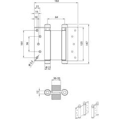 Pendeltürband STA verz.Gr.33 L.125mm 27kg TS 30-35mm DENI | 2 Stück