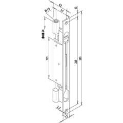 Türkantriegel 345K 35 mmStulpb.22mm Stulpl.285mm STA verz.F-St.ktg.FUHR