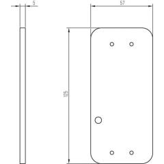 Montagepl.z.Kleben Türwächter DENI L125xB57mm DENI