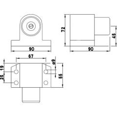 Anschlagpuffer DENI ROBUSTO LM silber lack.DENI