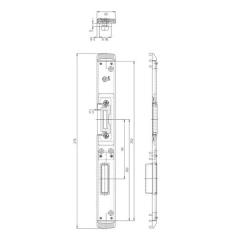 Schließteil Falle/Riegel U-St.29x6,5mm re.silberf.FUHR