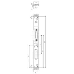Schließteil Falle/Riegel U-St.25mm li.silberf.FUHR