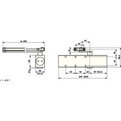 Scherentürschließer TS 83 BC/ÖD weiß 9016 EN 3-6 o.Gestänge DORMAKABA
