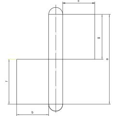 Konstruktionsband KO 4 Band-L.140mm Lappenbreite 8mm STA blk Stift-D.14mm | 10 Stück