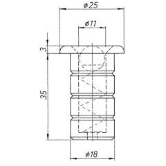 Steinbuchse Rundstange 10mm LM DENI
