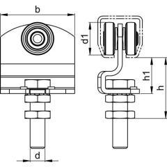 Rollapparat -90 190 f.Pro 100 STA verzinkt,gelb 30kg HELM