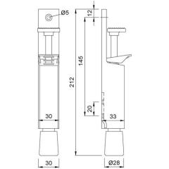 Türfeststeller 1081.02 Alu.silberf.lack.Hubh.30mm Türmontage KWS