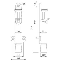 Türfeststeller 102602 STA silberf.lack.Hubh.30mm Türmontage KWS