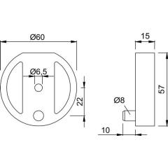 Unterlage 2559 Alu.schwarz D.60mm H.15mm f.Art.3000 258 205 KWS