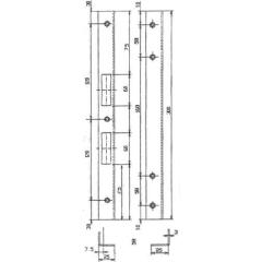 Sicherheitswinkelschließblech L.300mm B.25mm S.3mm STA verz.