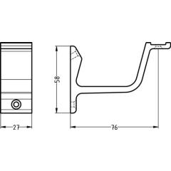 Handlaufträger 3550 Alu.schwarz ku.-besch.ger.Auflage HERMETA